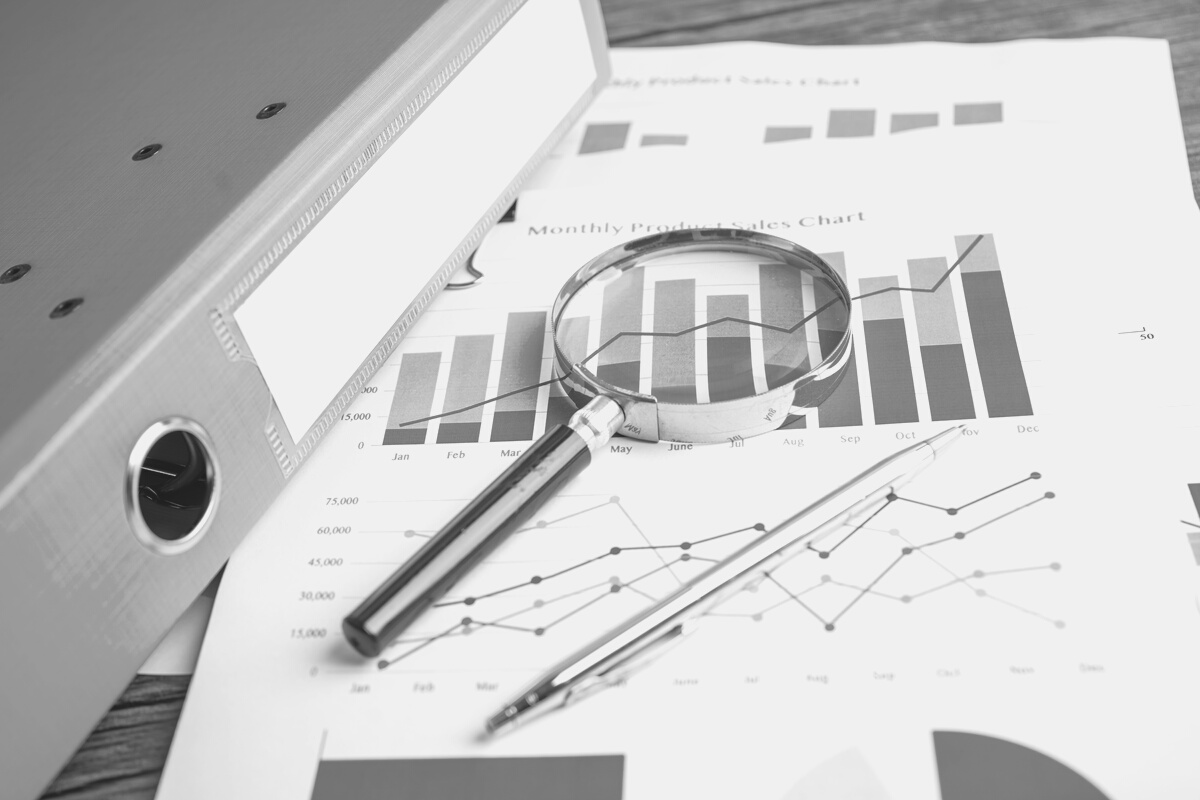 Binder Data Finance Report Business with Graph Analysis in Offic